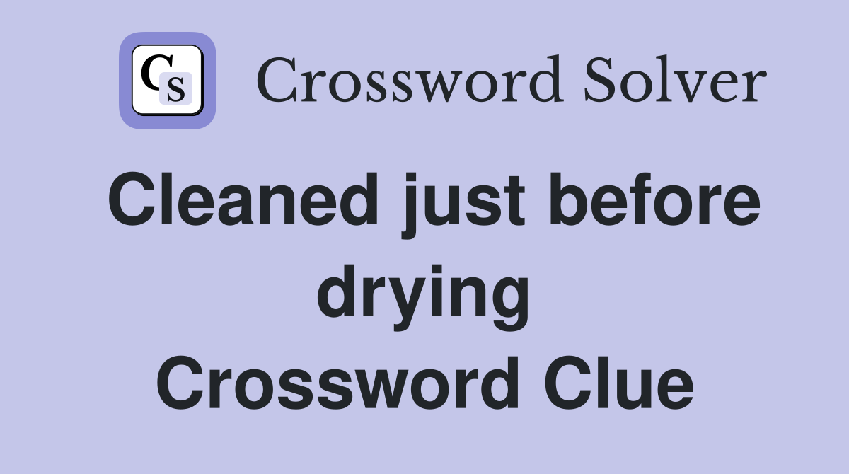 Cleaned just before drying Crossword Clue