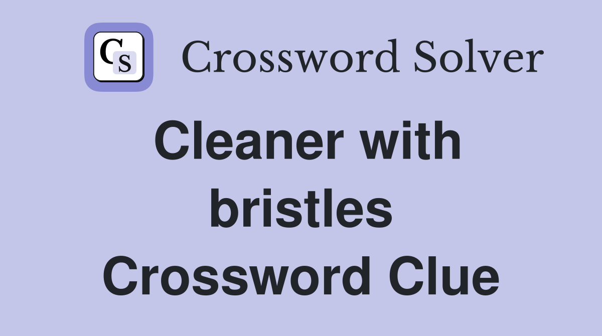 Cleaner with bristles Crossword Clue