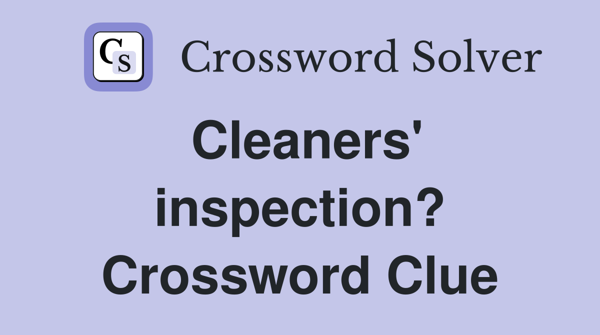 Cleaners' inspection? Crossword Clue