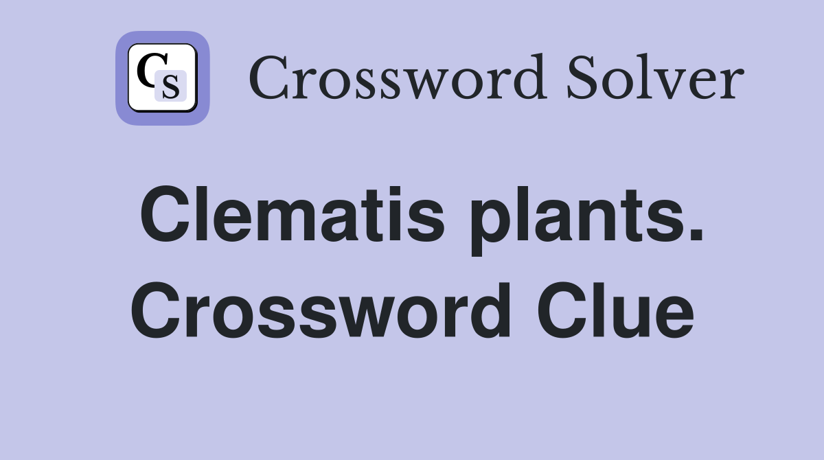 Clematis plants. Crossword Clue