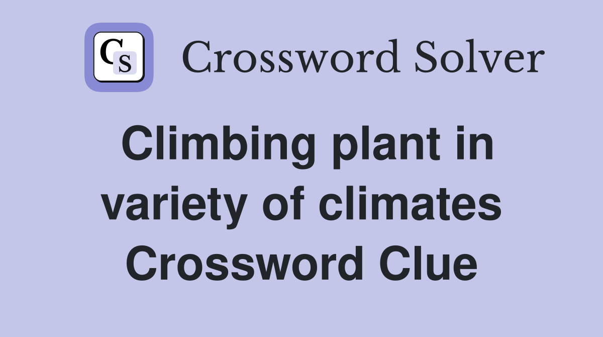 Climbing plant in variety of climates Crossword Clue