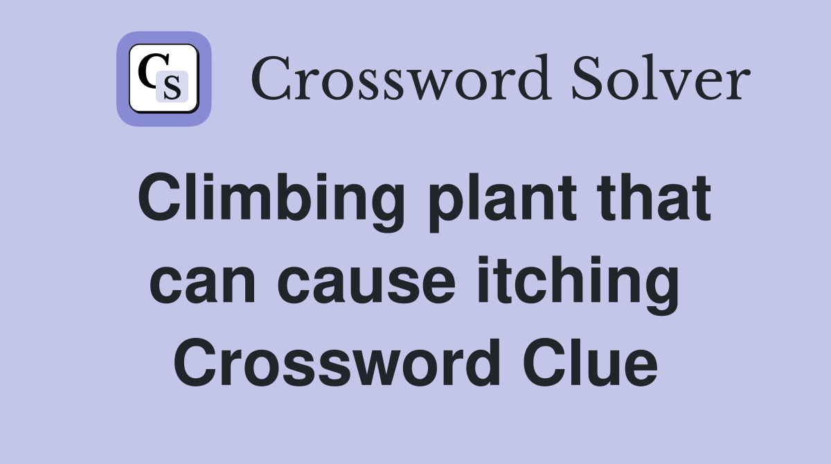 Climbing plant that can cause itching Crossword Clue