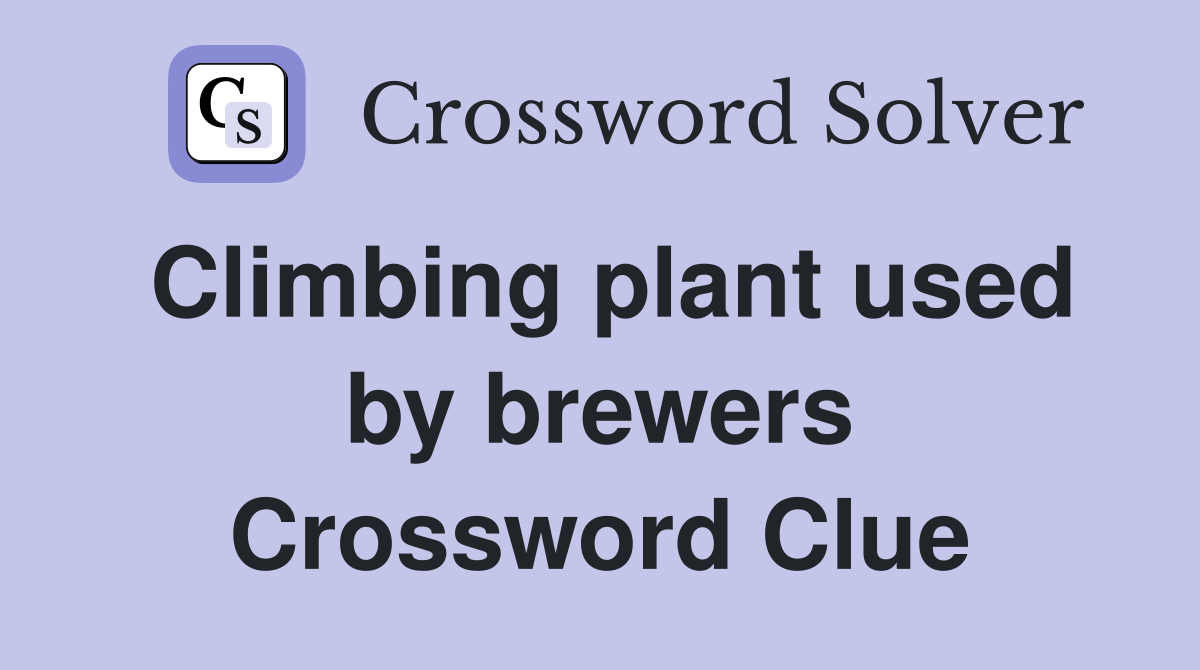 Climbing plant used by brewers Crossword Clue