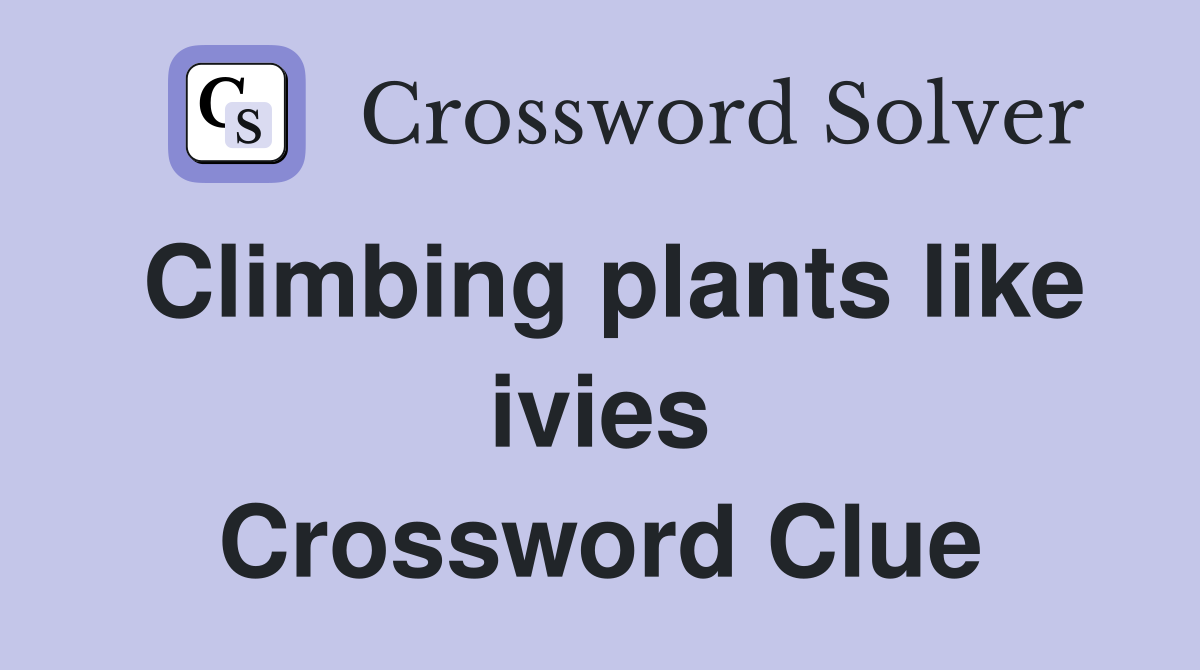 Climbing plants like ivies Crossword Clue