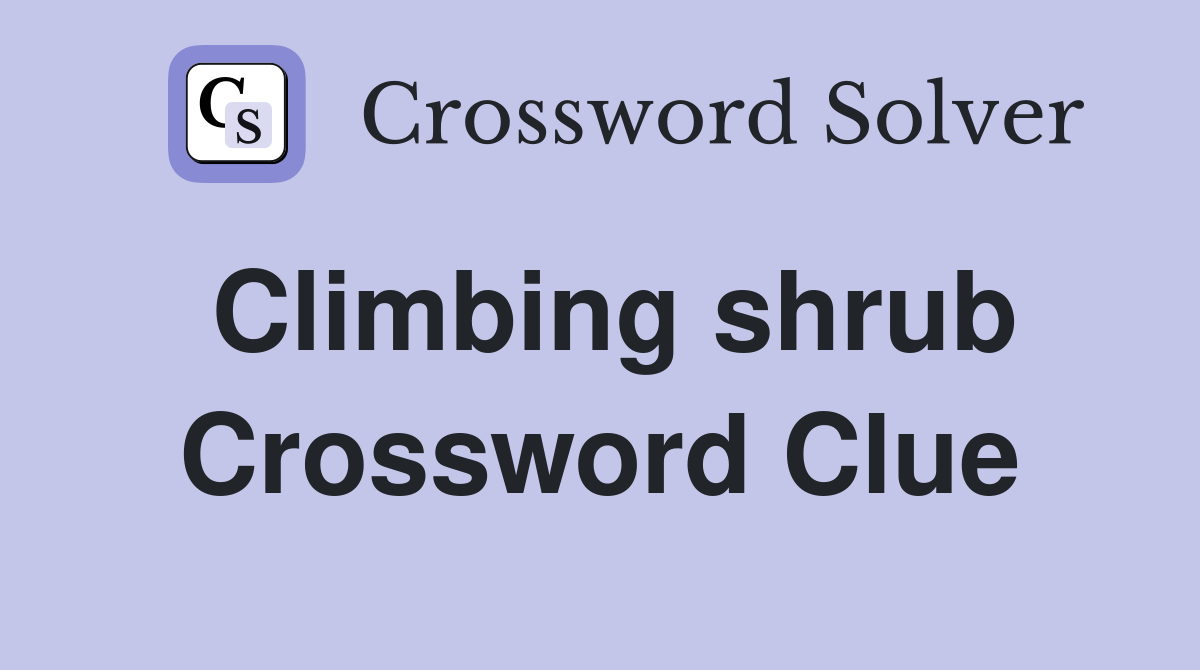 Climbing shrub Crossword Clue