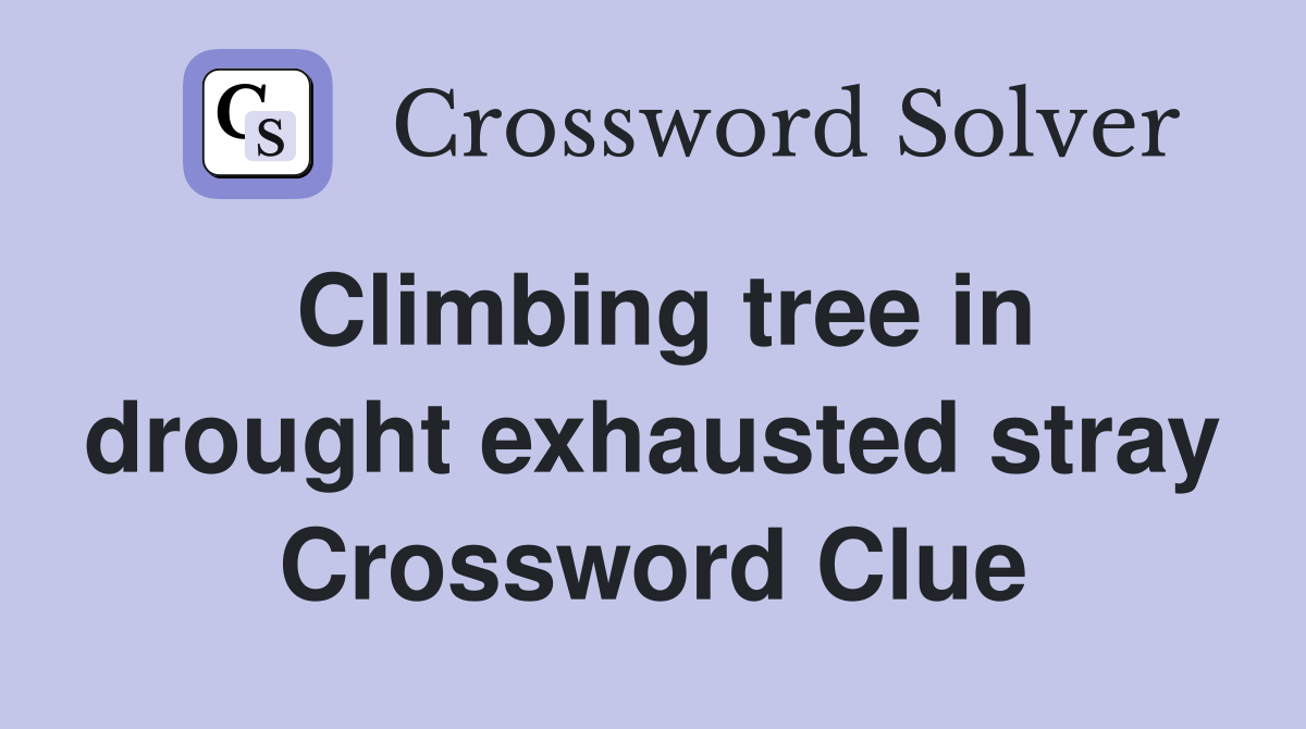 Climbing tree in drought exhausted stray Crossword Clue