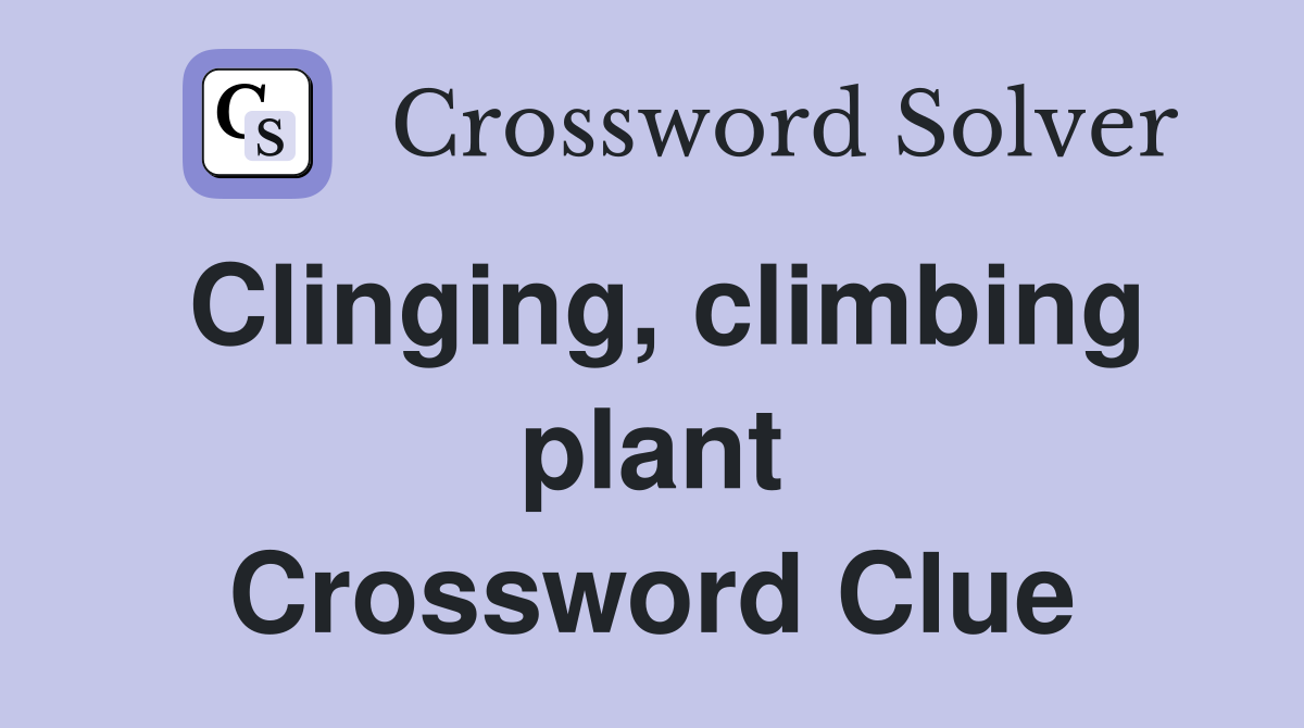 Clinging, climbing plant Crossword Clue