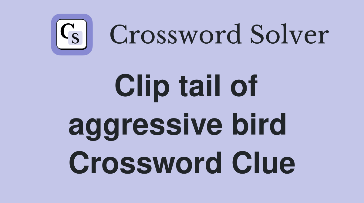 Clip tail of aggressive bird  Crossword Clue