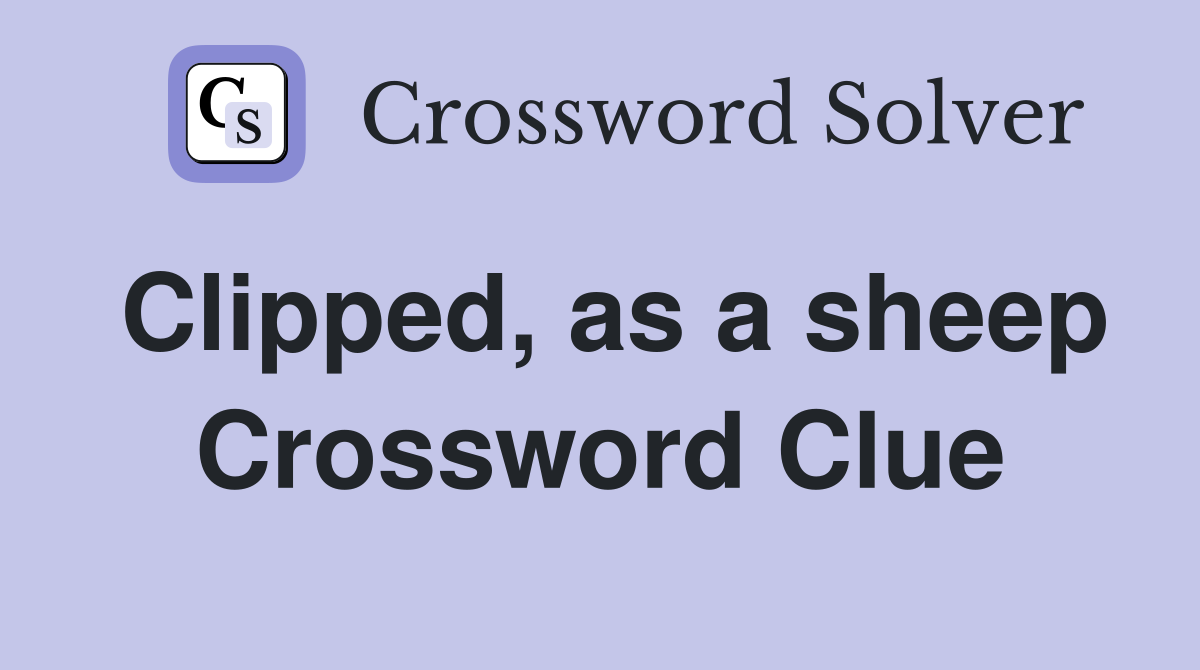 Clipped, as a sheep Crossword Clue