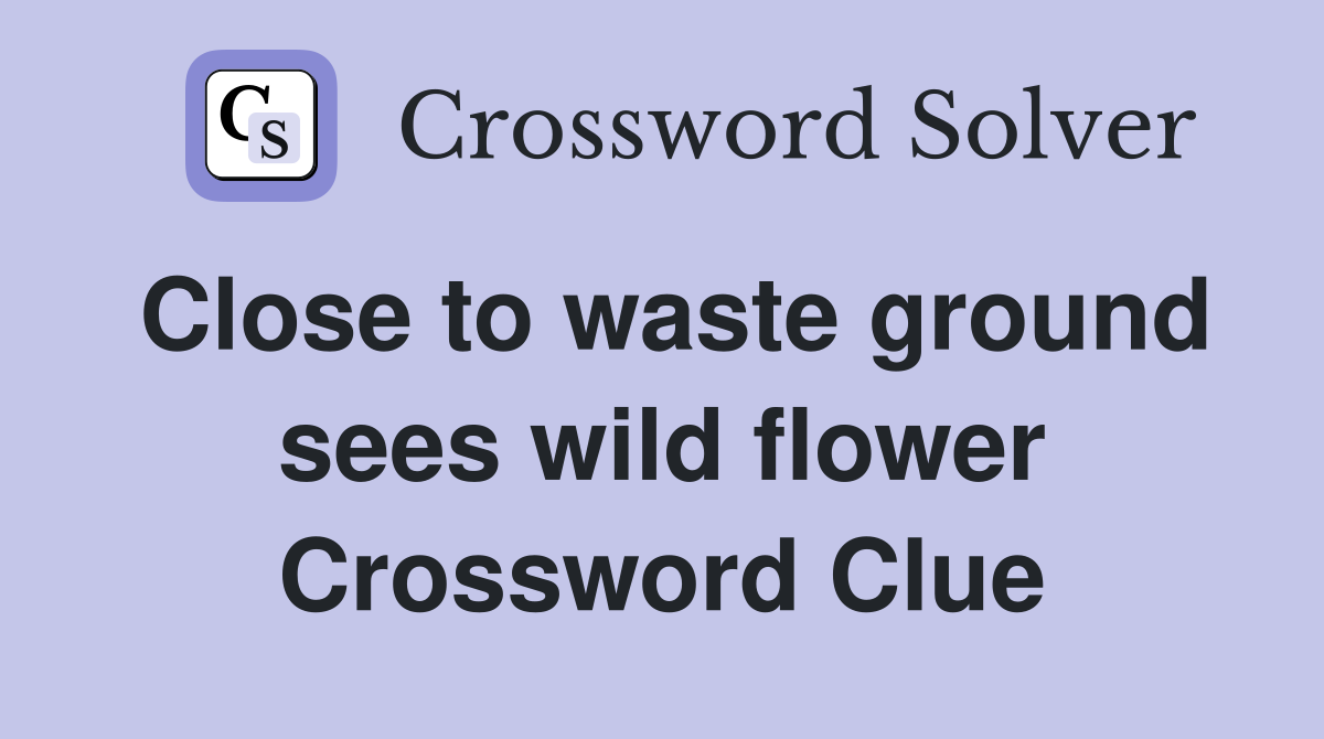 Close to waste ground sees wild flower Crossword Clue