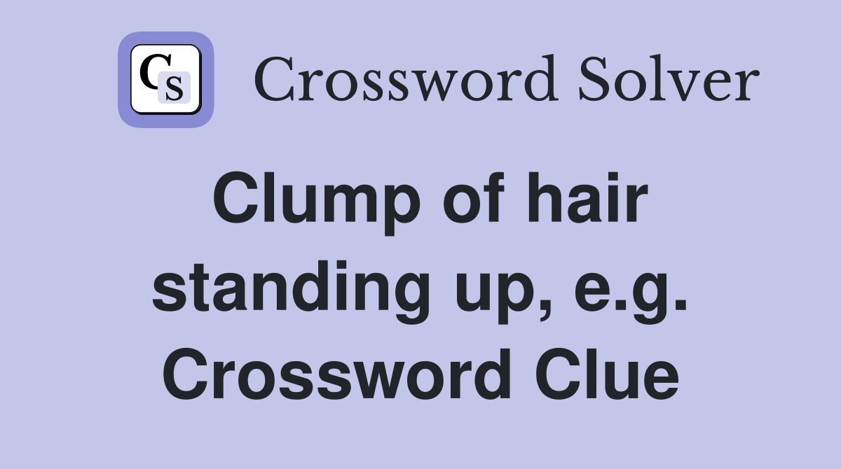 Clump of hair standing up, e.g. Crossword Clue
