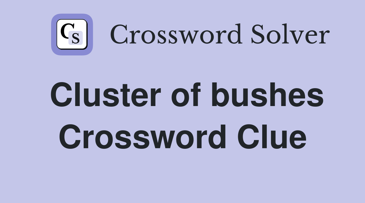 Cluster of bushes Crossword Clue
