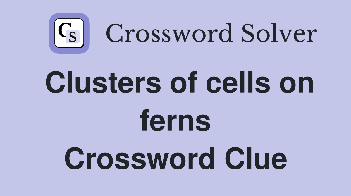 Clusters of cells on ferns Crossword Clue