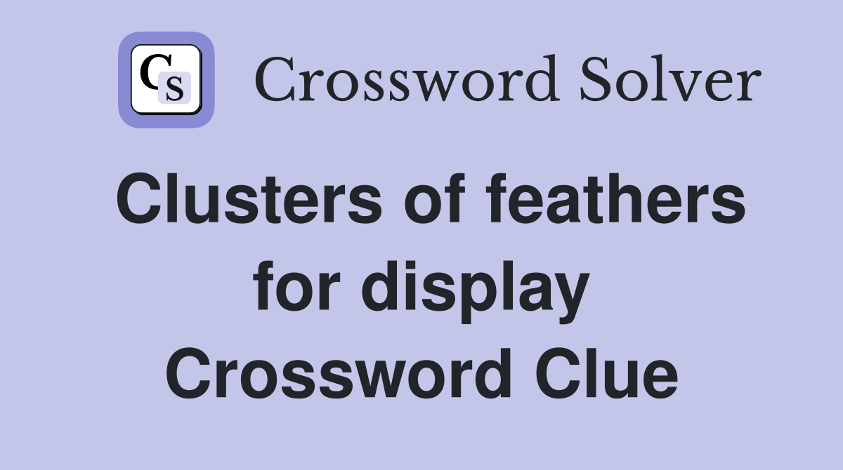 Clusters of feathers for display Crossword Clue