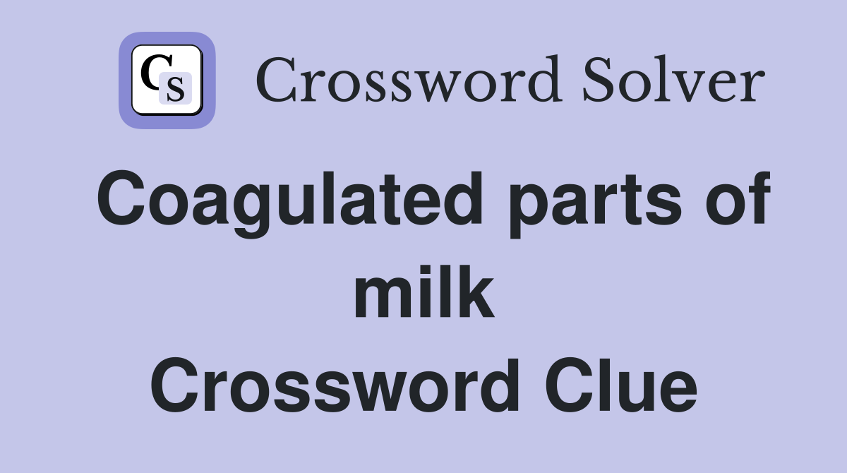 Coagulated parts of milk Crossword Clue