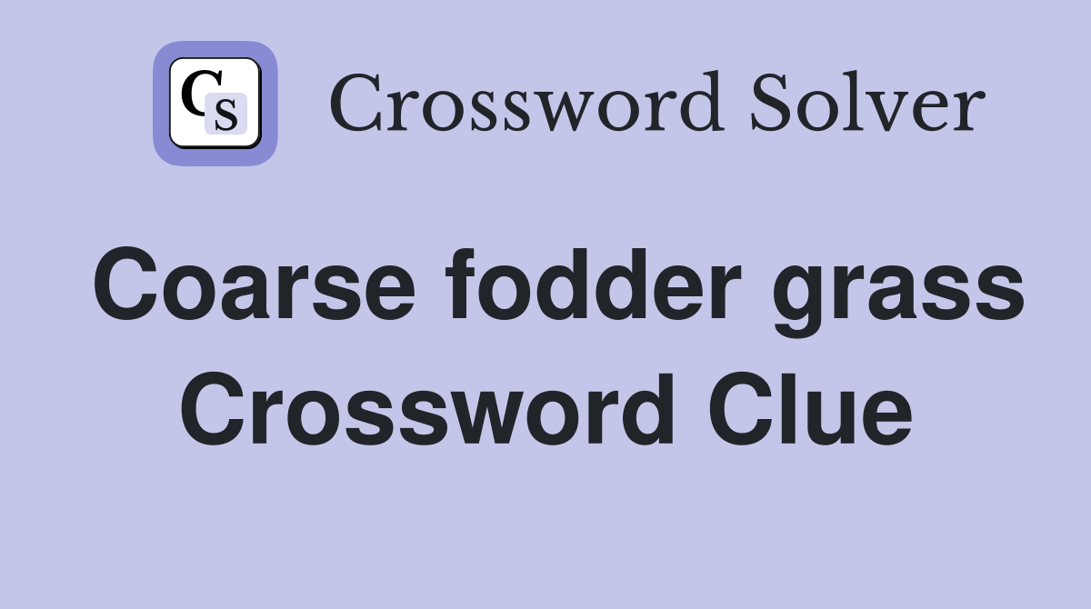 Coarse fodder grass Crossword Clue