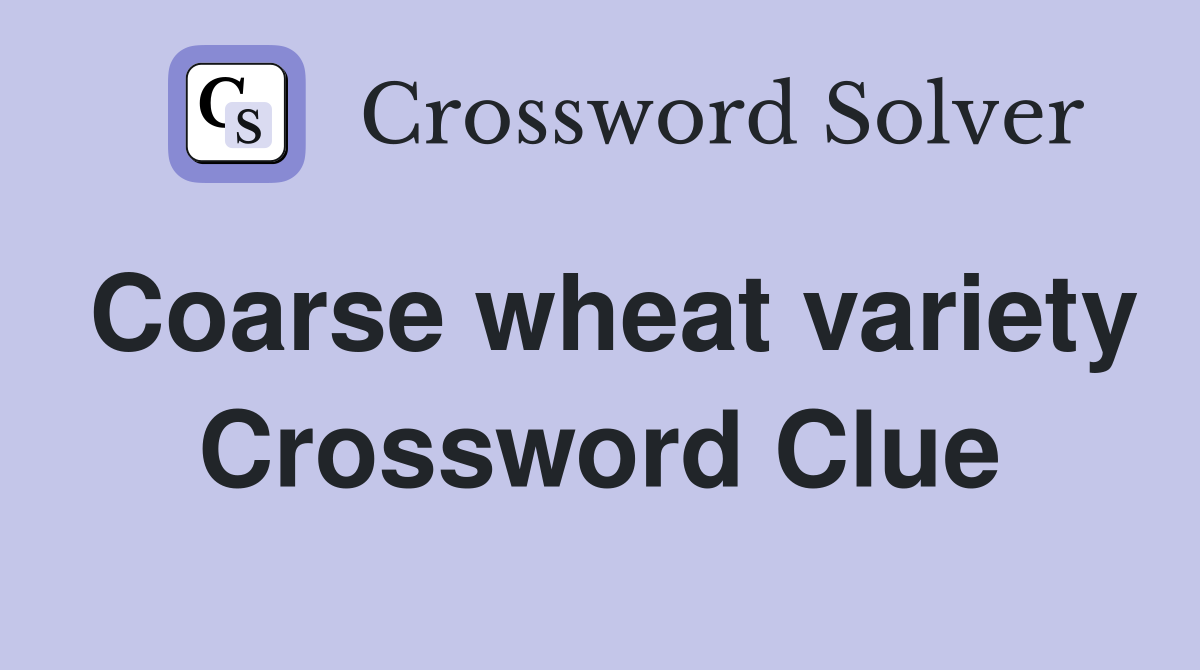 Coarse wheat variety Crossword Clue