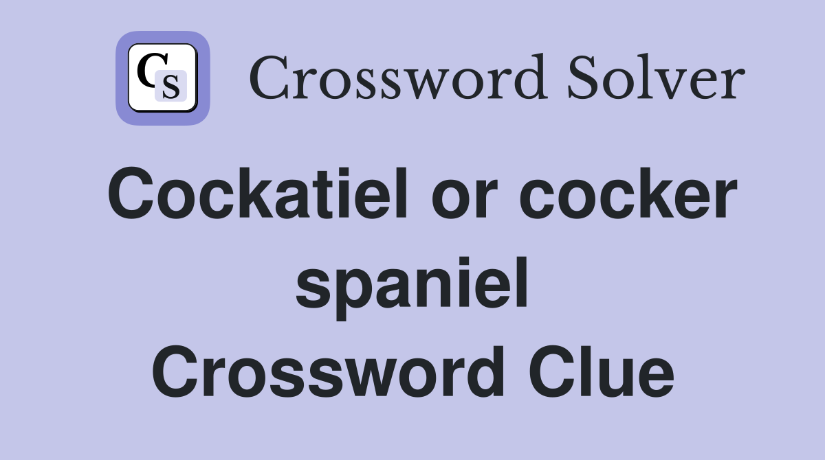 Cockatiel or cocker spaniel Crossword Clue