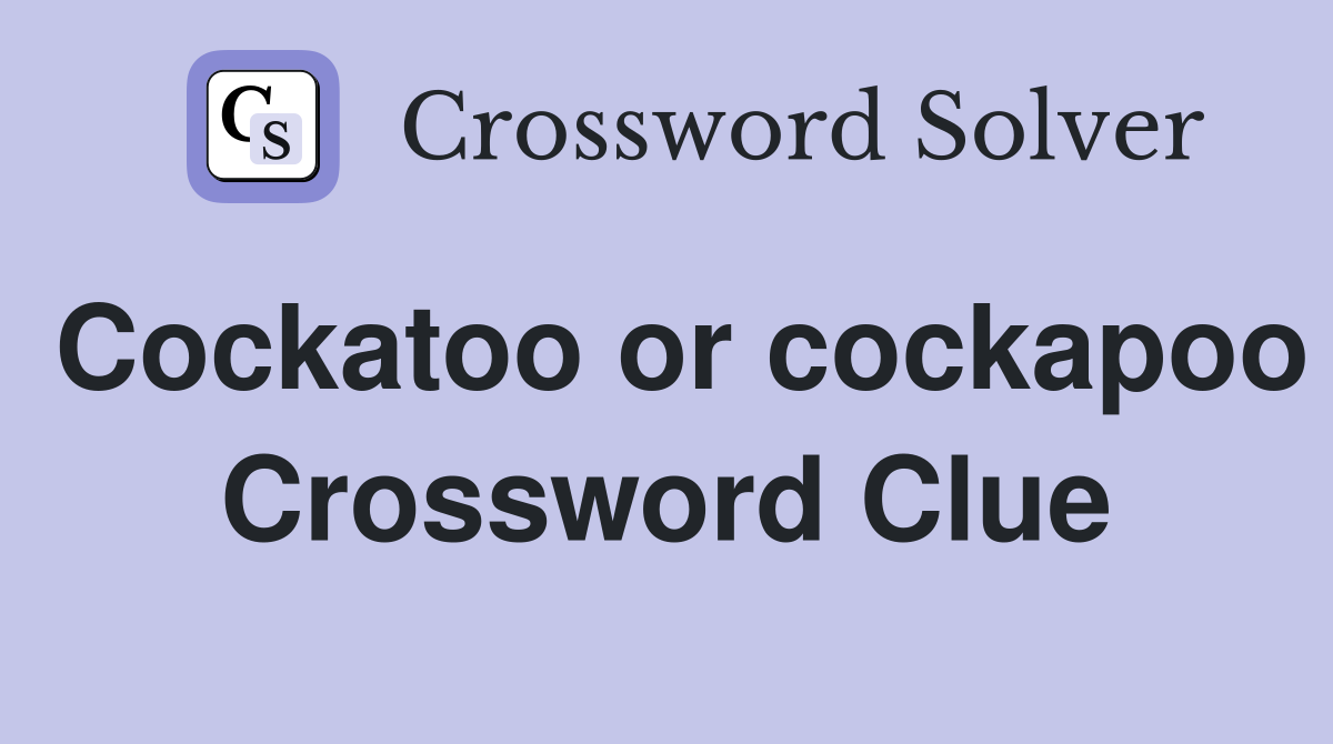 Cockatoo or cockapoo Crossword Clue