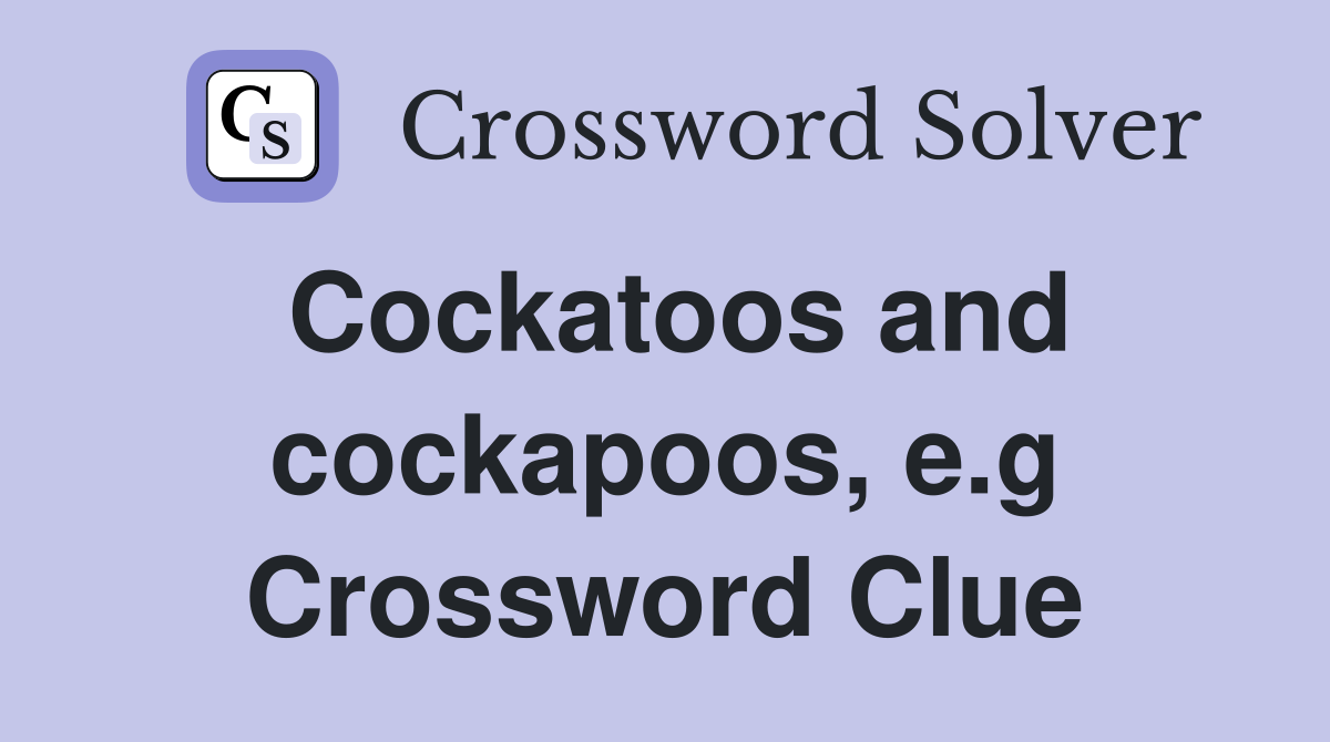 Cockatoos and cockapoos, e.g Crossword Clue