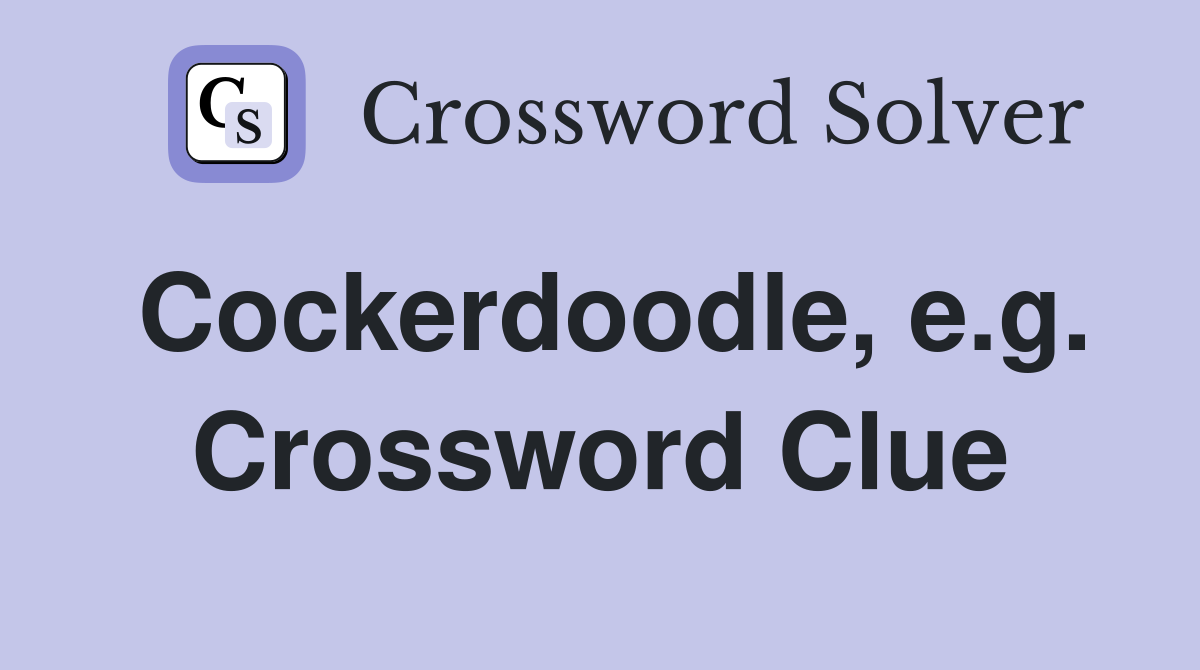 Cockerdoodle, e.g. Crossword Clue