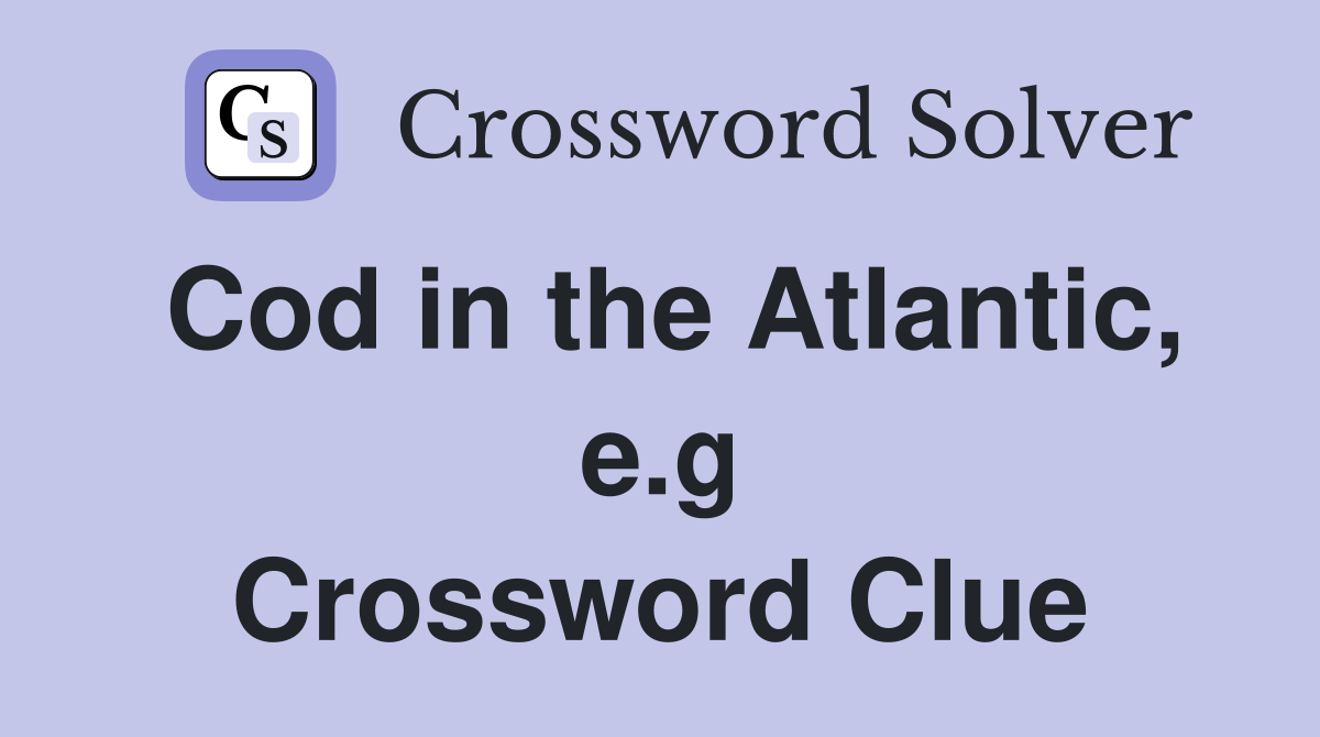 Cod in the Atlantic, e.g Crossword Clue