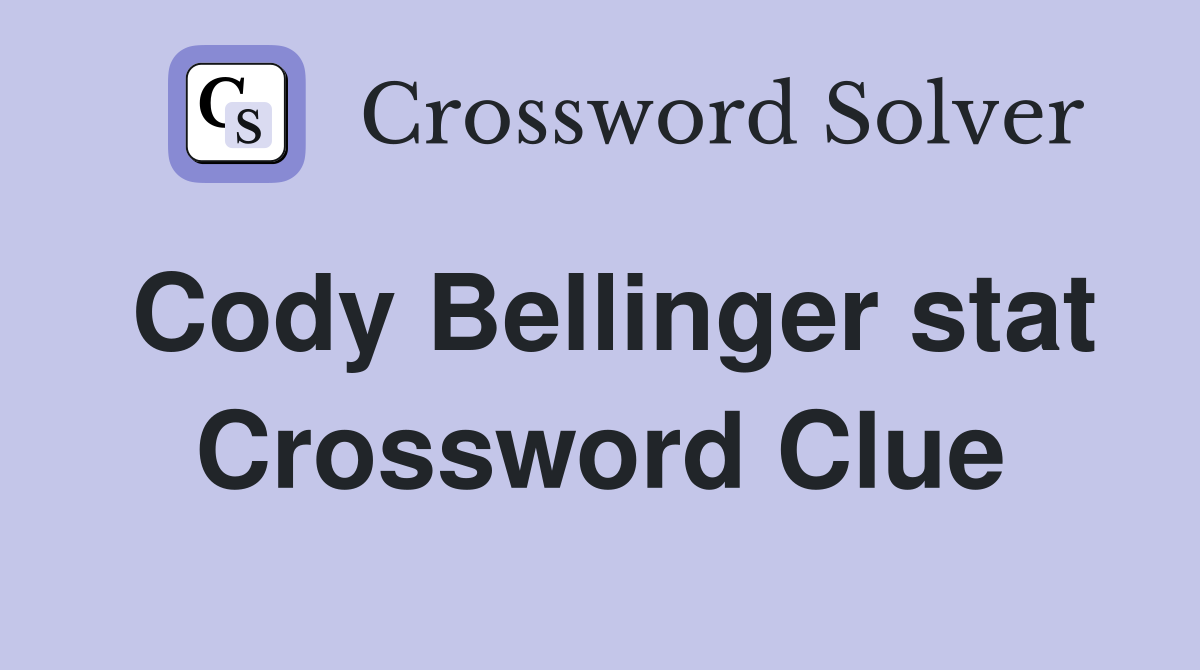 Cody Bellinger stat Crossword Clue