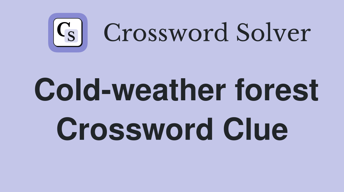 Cold-weather forest Crossword Clue