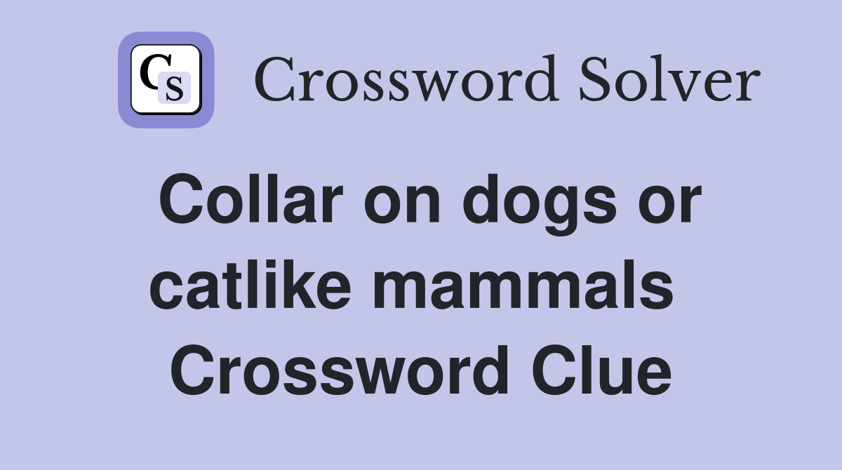 Collar on dogs or catlike mammals  Crossword Clue