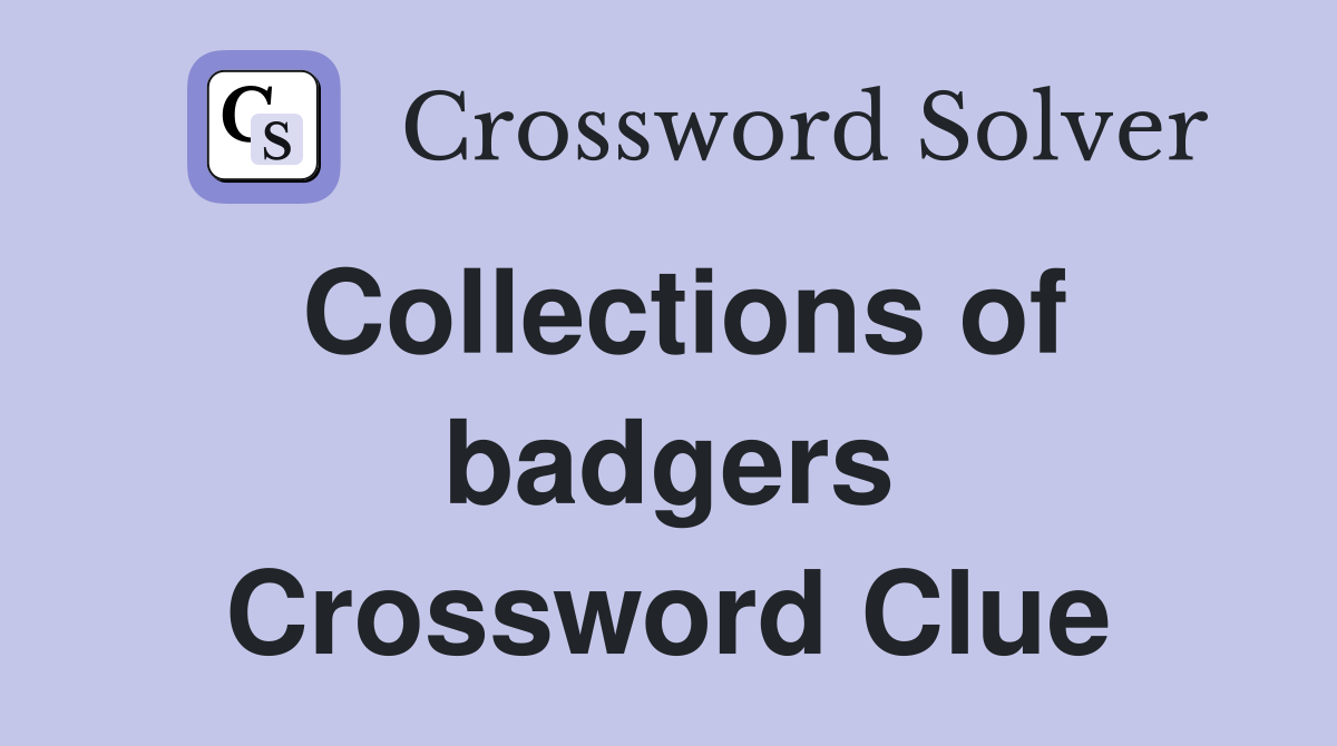 Collections of badgers Crossword Clue