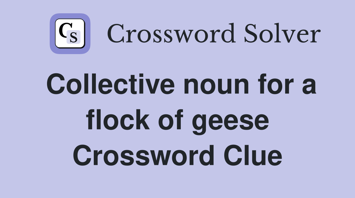 Collective noun for a flock of geese Crossword Clue