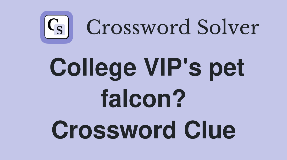 College VIP's pet falcon? Crossword Clue
