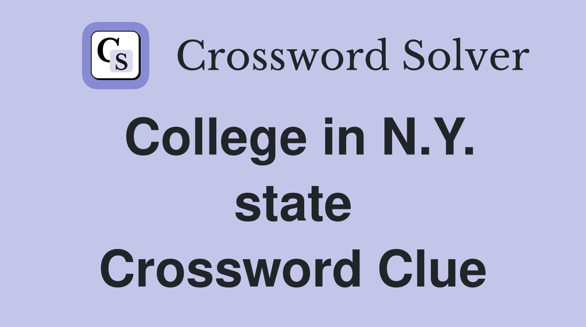 College in N.Y. state Crossword Clue