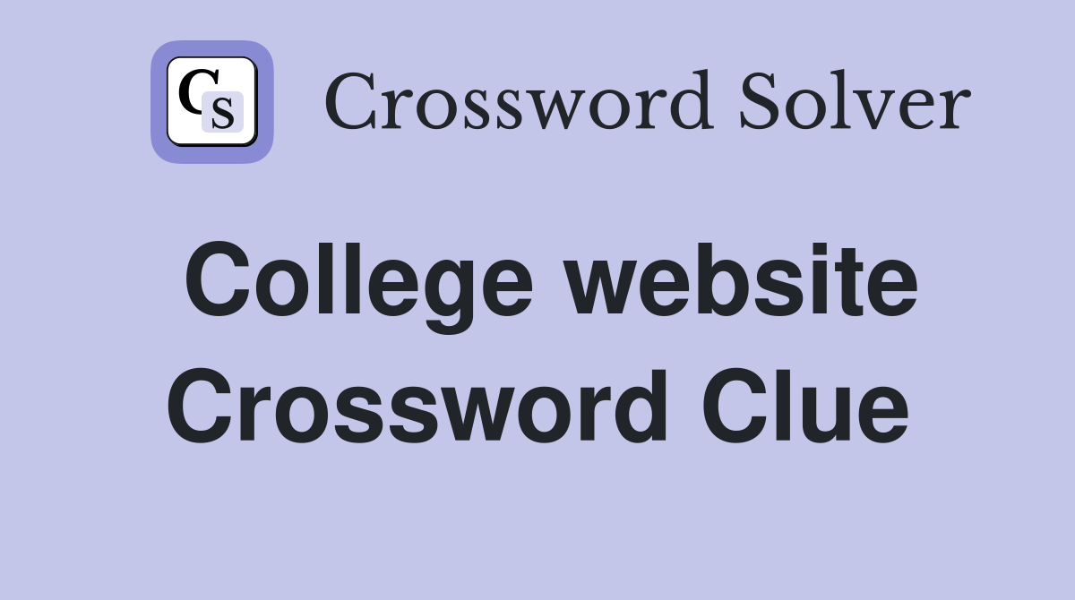 College website Crossword Clue
