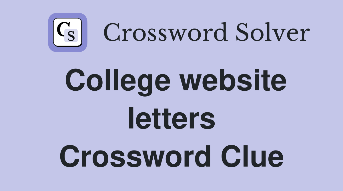 College website letters Crossword Clue