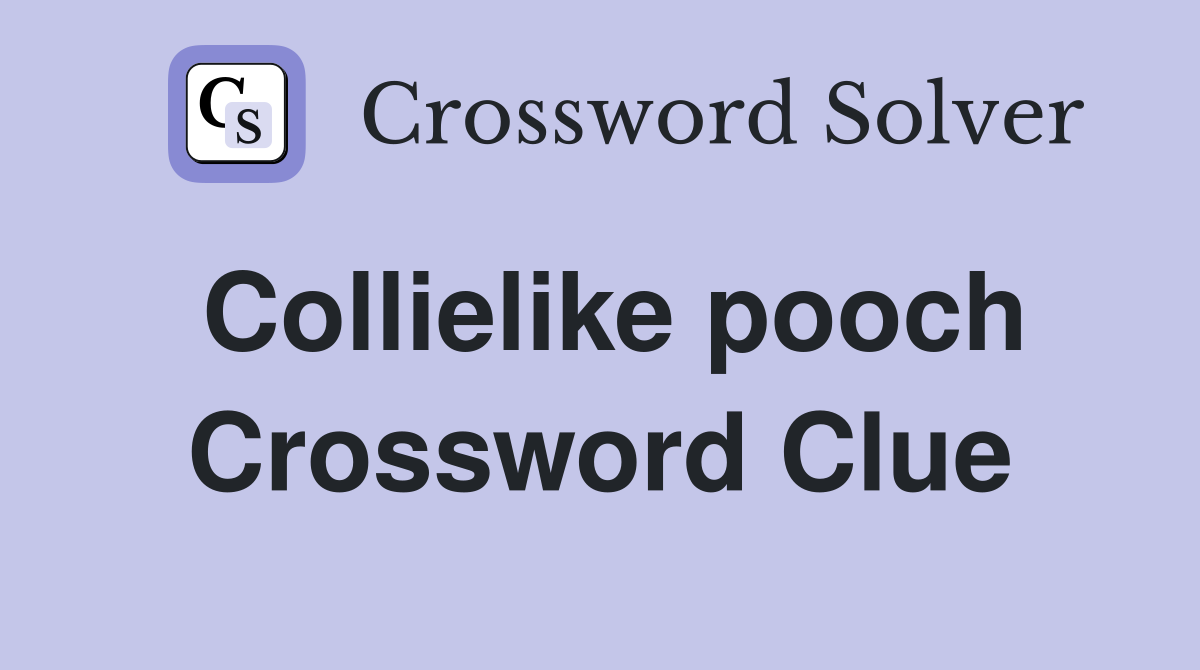 Collielike pooch Crossword Clue