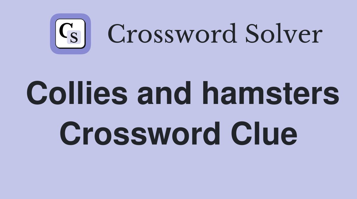 Collies and hamsters Crossword Clue