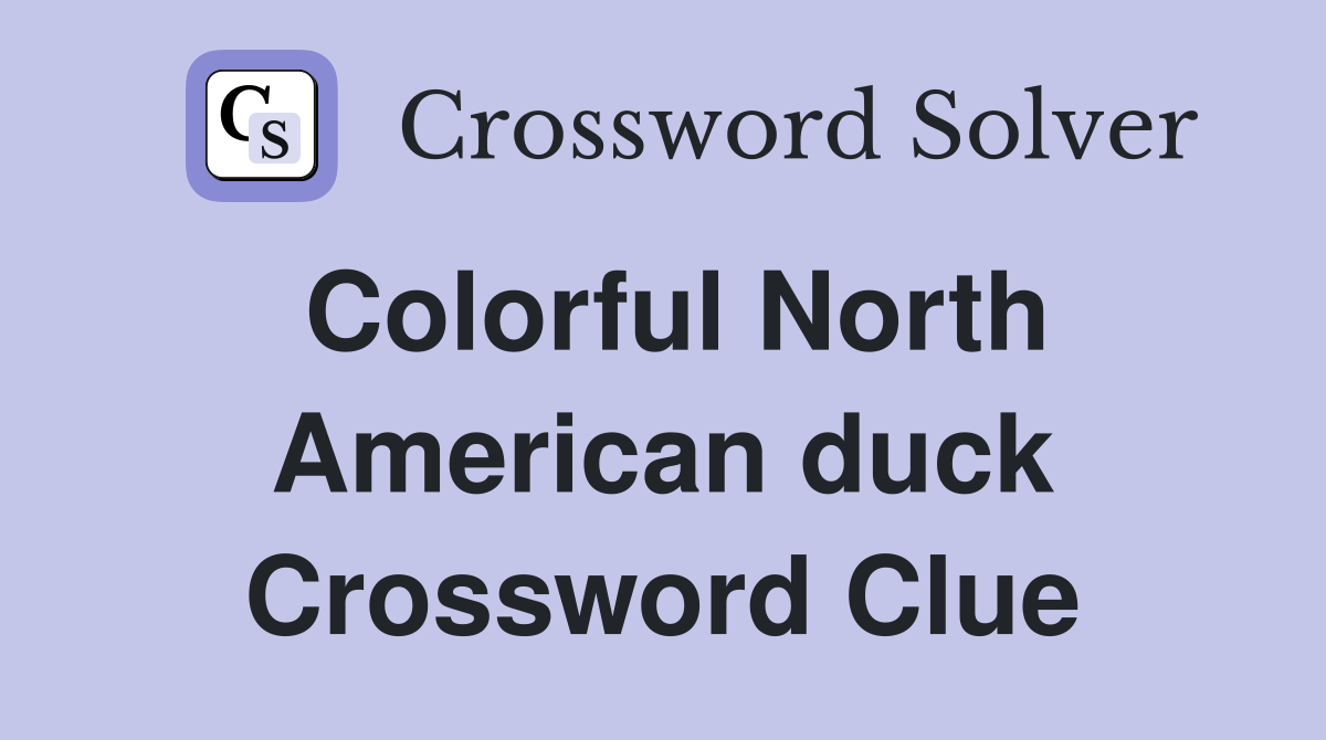 Colorful North American duck Crossword Clue