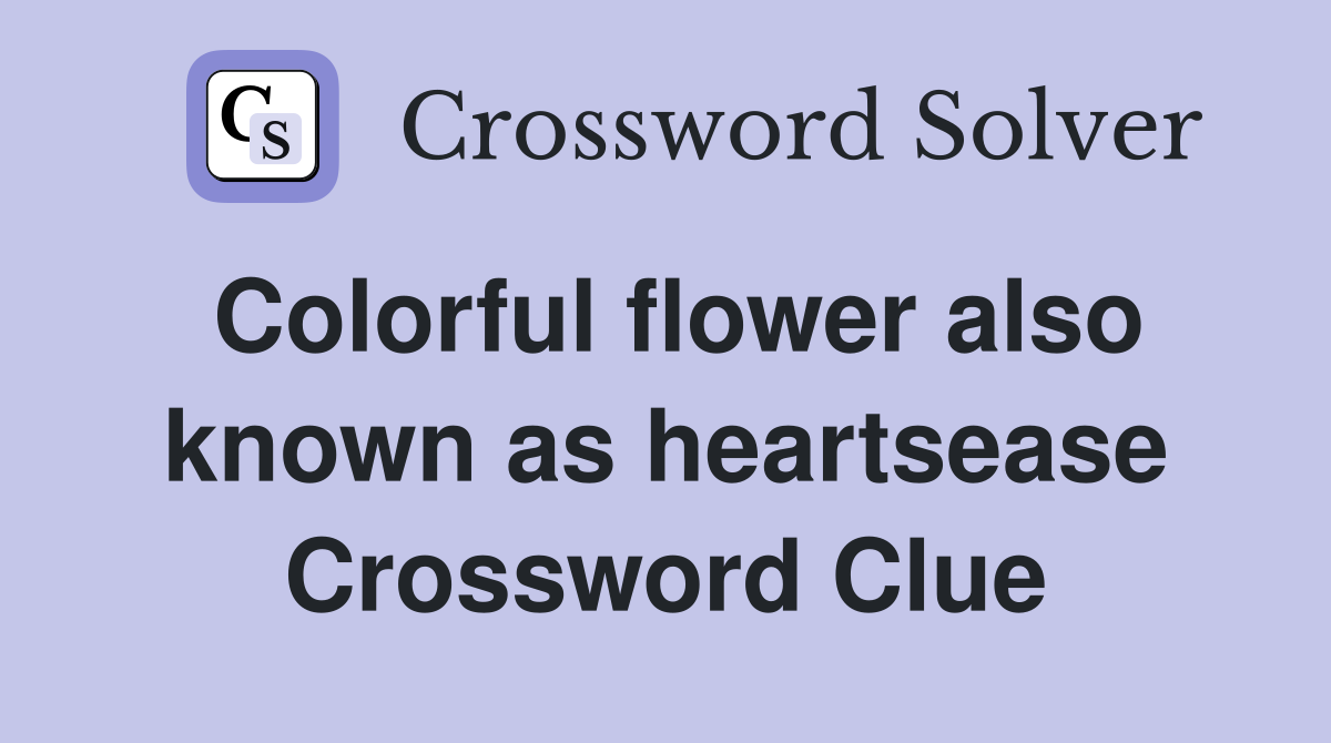 Colorful flower also known as heartsease Crossword Clue