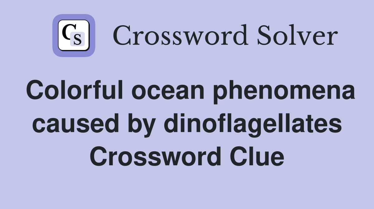 Colorful ocean phenomena caused by dinoflagellates Crossword Clue