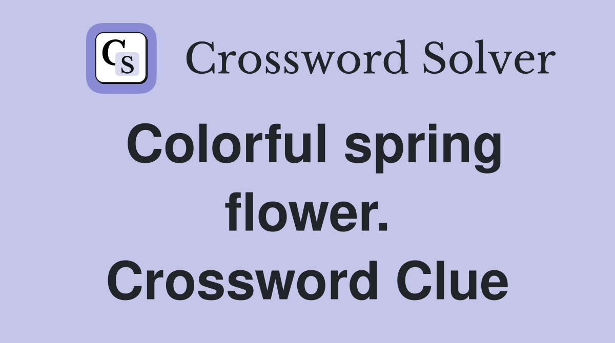 Colorful spring flower. Crossword Clue