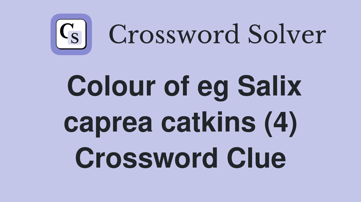 Colour of eg Salix caprea catkins (4) Crossword Clue