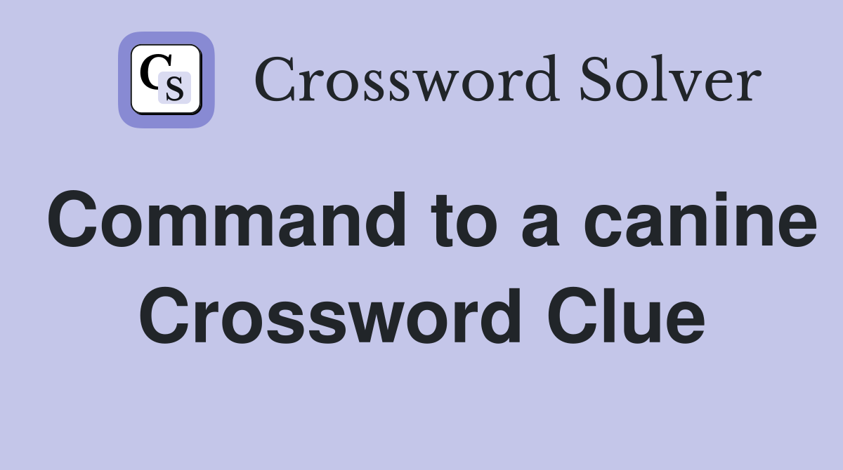 Command to a canine Crossword Clue