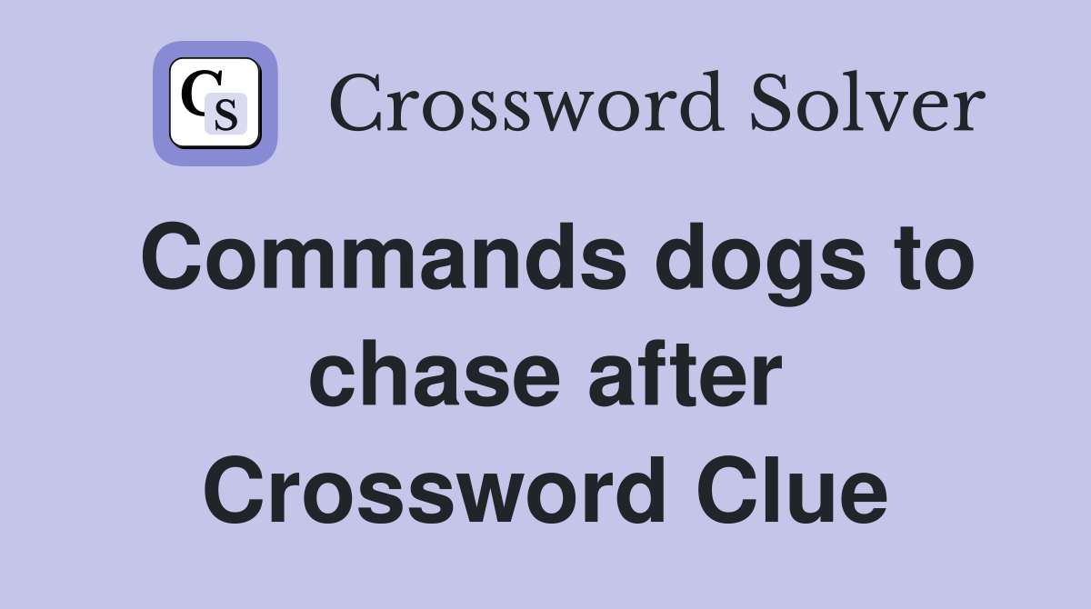 Commands dogs to chase after Crossword Clue