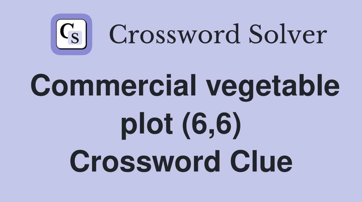 Commercial vegetable plot (6,6) Crossword Clue
