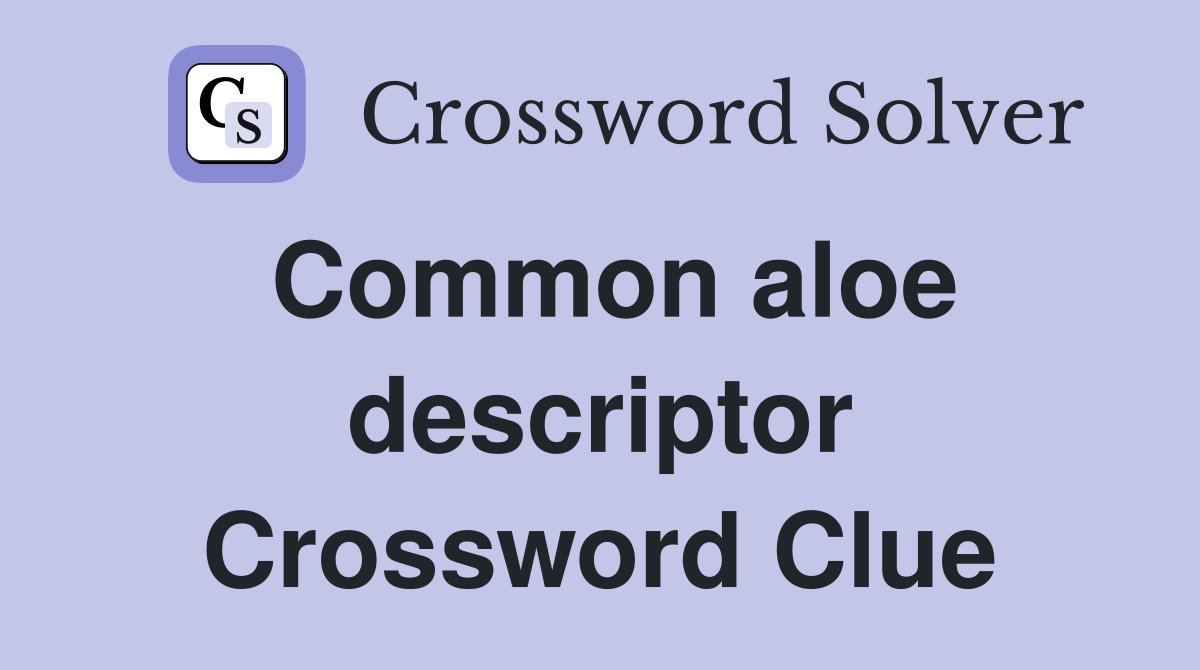 Common aloe descriptor Crossword Clue