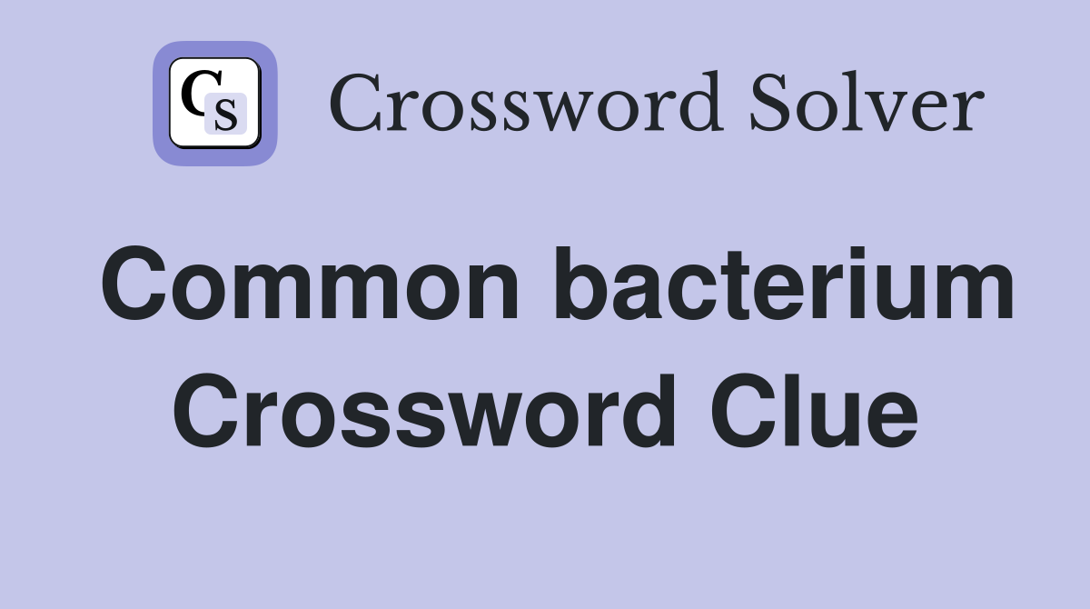 Common bacterium Crossword Clue