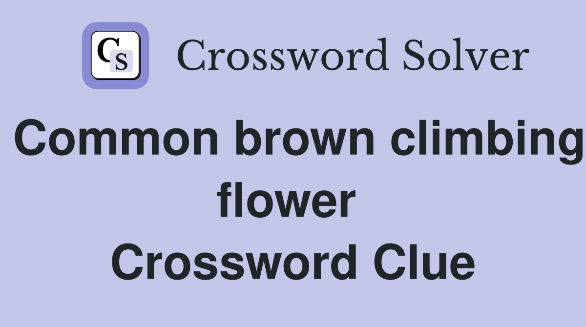 Common brown climbing flower  Crossword Clue