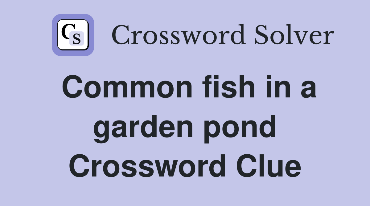 Common fish in a garden pond Crossword Clue