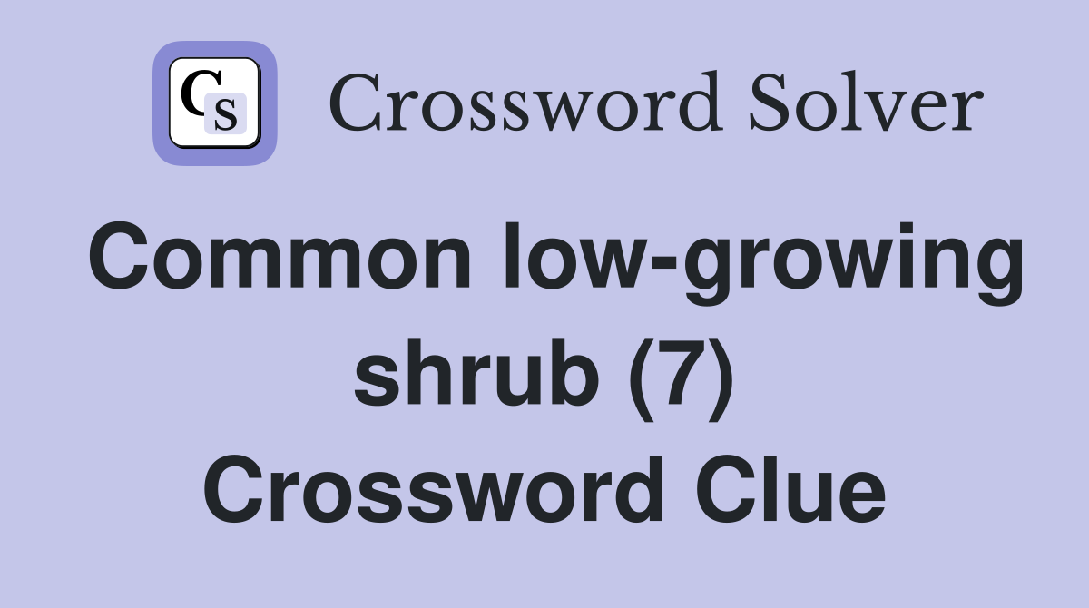 Common low-growing shrub (7) Crossword Clue